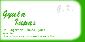 gyula kupas business card